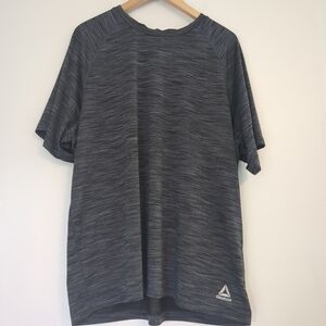Reebok Shirt Mens 2XL Gray Short Sleeve Dri Fit Athletic Activeleisure